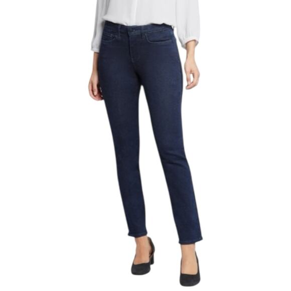 NYDJ Jeans Sheri Slim Slimming Ankle Mid Rise Dark Indigo Wash Women’s Size 12 - Picture 1 of 10
